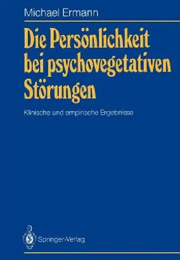 Cover of Die Persönlichkeit Bei Psychovegetativen Störungen