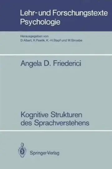 Cover of Kognitive Strukturen Des Sprachverstehens