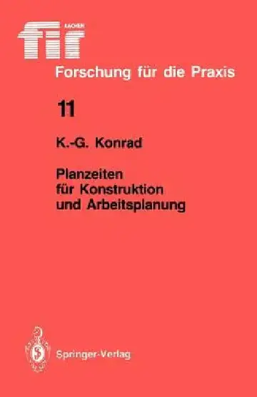 Cover of Planzeiten Für Konstruktion Und Arbeitsplanung
