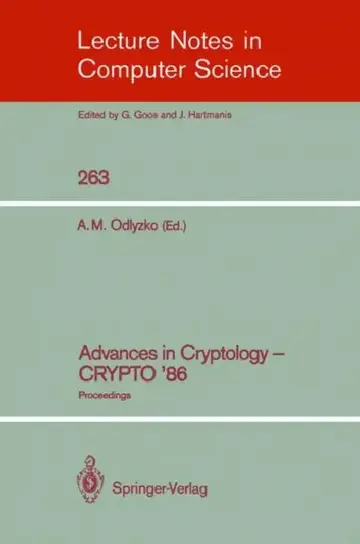 Cover of Advances in Cryptology - Crypto '86