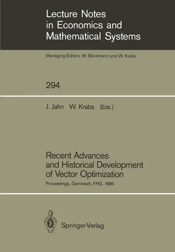 Cover of Recent Advances and Historical Development of Vector Optimization
