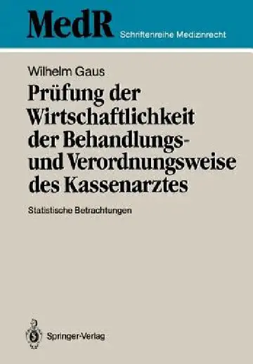 Cover of Prüfung Der Wirtschaftlichkeit Der Behandlungs- Und Verordnungsweise Des Kassenarztes