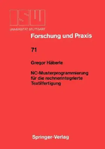Cover of Nc-Musterprogrammierung Für Die Rechnerintegrierte Textilfertigung