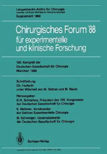 Cover of 105. Kongreß Der Deutschen Gesellschaft Für Chirurgie München, 6.-9. April 1988