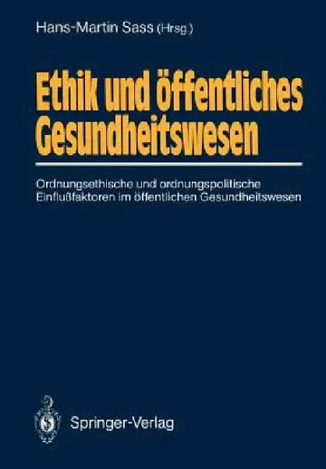 Cover of Ethik Und Öffentliches Gesundheitswesen
