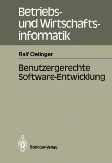 Cover of Benutzergerechte Software-Entwicklung
