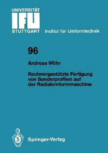 Cover of Rechnergestützte Fertigung Von Sonderprofilen Auf Der Radialumformmaschine