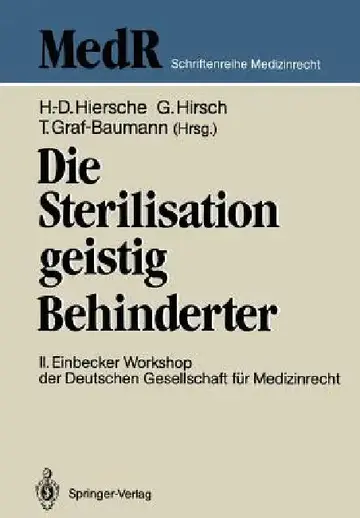 Cover of Die Sterilisation Geistig Behinderter