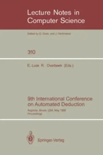 Cover of 9th International Conference on Automated Deduction