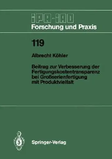 Cover of Beitrag Zur Verbesserung Der Fertigungskostentransparenz Bei Großserienfertigung Mit Produktvielfalt