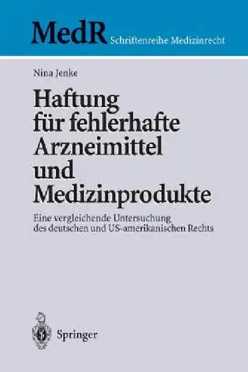 Cover of Haftung Für Fehlerhafte Arzneimittel Und Medizinprodukte