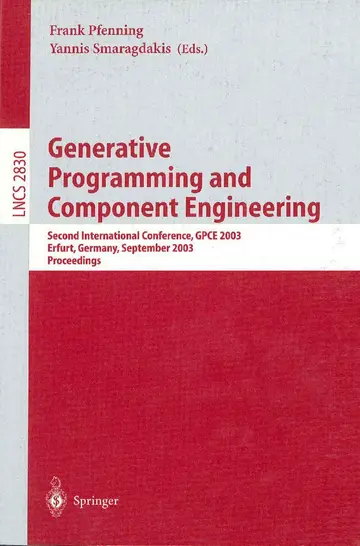 Cover of Generative Programming and Component Engineering
