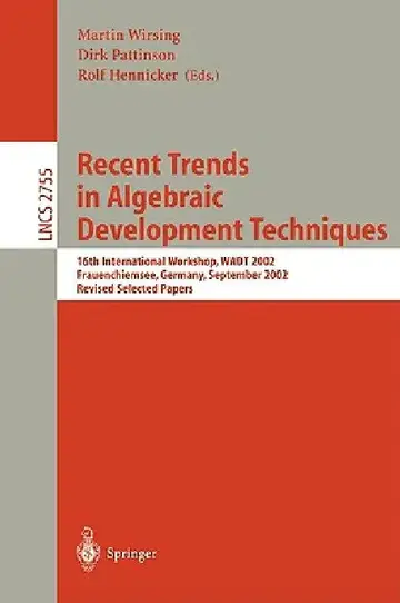Cover of Recent Trends in Algebraic Development Techniques