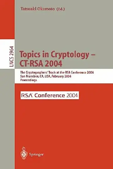 Cover of Topics in Cryptology -- Ct-Rsa 2004