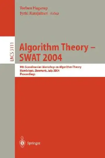 Cover of Algorithm Theory - Swat 2004