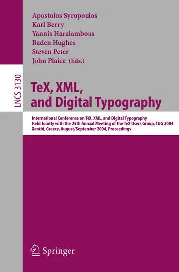 Cover of TeX, XML, and Digital Typography