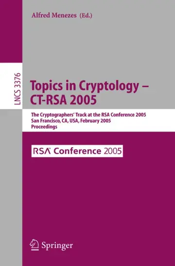 Cover of Topics in Cryptology -- CT-RSA 2005