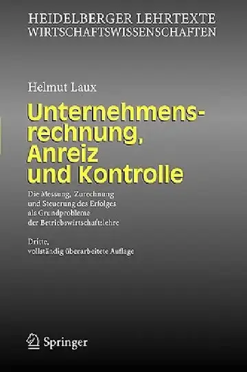 Cover of Unternehmensrechnung, Anreiz Und Kontrolle