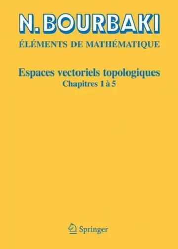 Cover of Espaces Vectoriels Topologiques