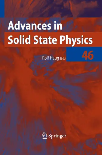 Cover of Advances in Solid State Physics