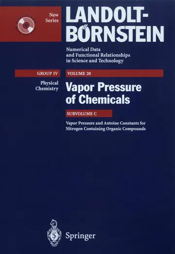 Cover of Vapor Pressure and Antoine Constants for Nitrogen Containing Organic Compounds