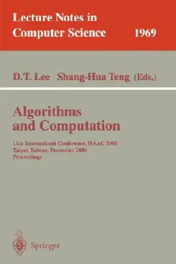 Cover of Algorithms and Computation