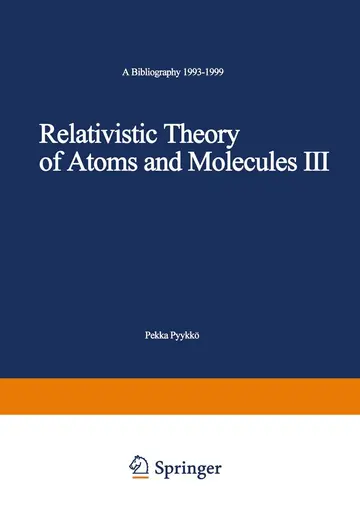 Cover of Relativistic Theory of Atoms and Molecules III