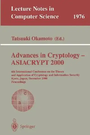 Cover of Advances in Cryptology - Asiacrypt 2000