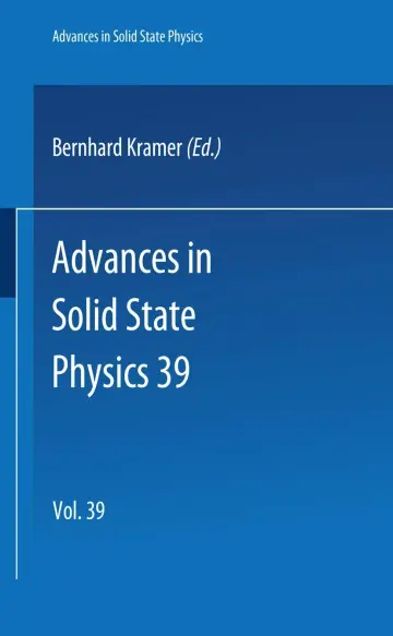 Cover of Advances in Solid State Physics 39