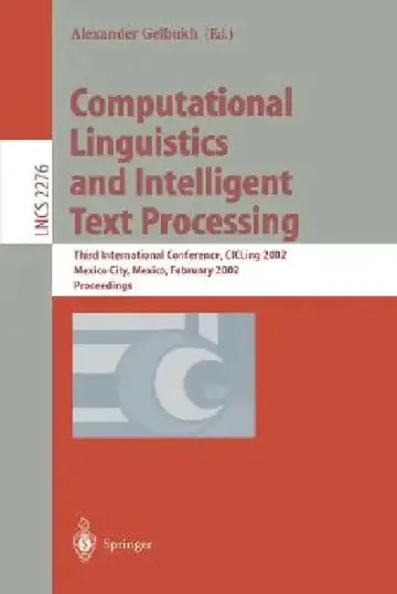 Cover of Computational Linguistics and Intelligent Text Processing