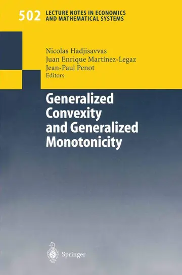 Cover of Generalized Convexity and Generalized Monotonicity