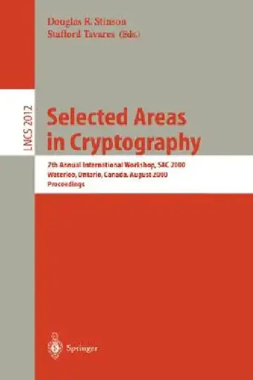 Cover of Selected Areas in Cryptography