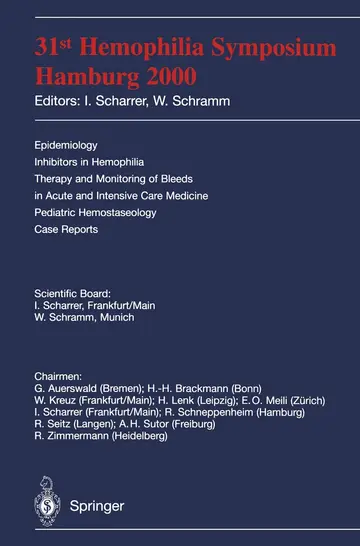 Cover of 31st Hemophilia Symposium