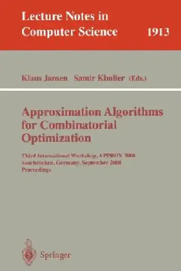 Cover of Approximation Algorithms for Combinatorial Optimization