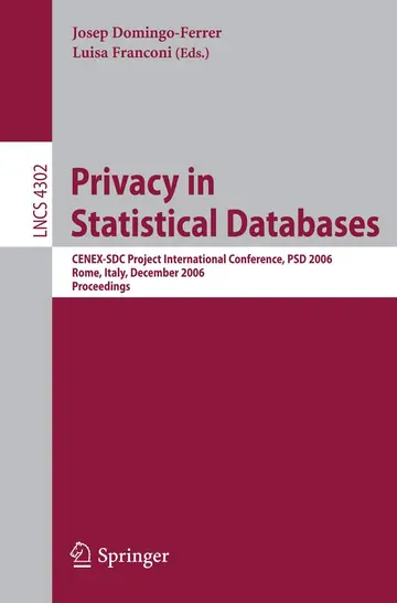 Cover of Privacy in Statistical Databases