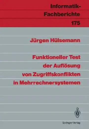 Cover of Funktioneller Test Der Auflösung Von Zugriffskonflikten in Mehrrechnersystemen
