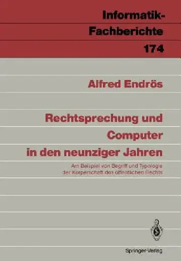 Cover of Rechtsprechung Und Computer in Den Neunziger Jahren