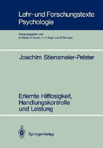 Cover of Erlernte Hilflosigkeit, Handlungskontrolle Und Leistung