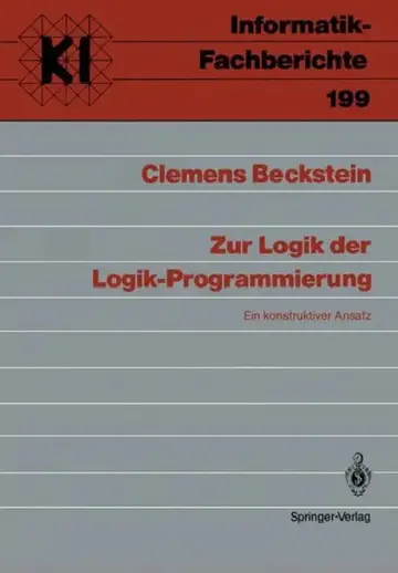 Cover of Zur Logik Der Logik-Programmierung