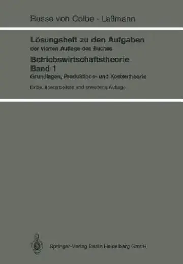 Cover of Lösungsheft Zu Den Aufgaben Der Vierten Auflage Des Buches