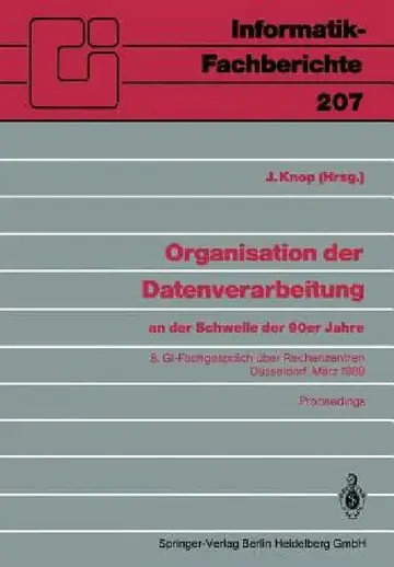 Cover of Organisation Der Datenverarbeitung an Der Schwelle Der 90er Jahre