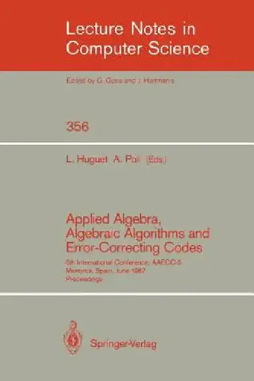 Cover of Applied Algebra, Algebraic Algorithms and Error-Correcting Codes
