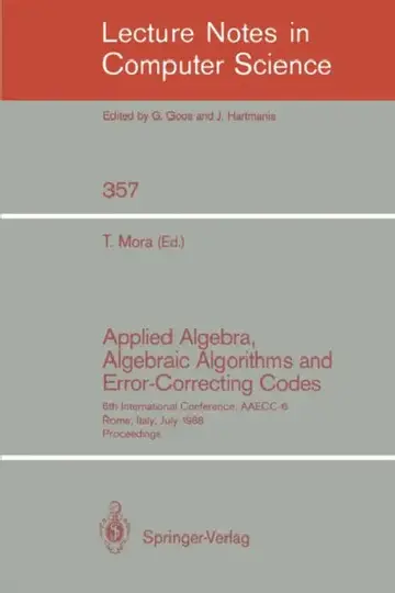 Cover of Applied Algebra, Algebraic Algorithms and Error-Correcting Codes