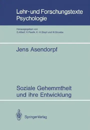 Cover of Soziale Gehemmtheit Und Ihre Entwicklung