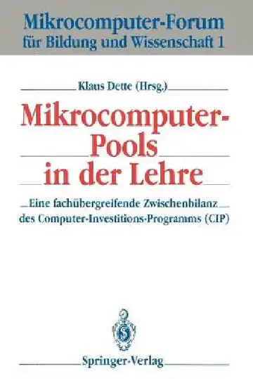 Cover of Mikrocomputer-Pools in Der Lehre