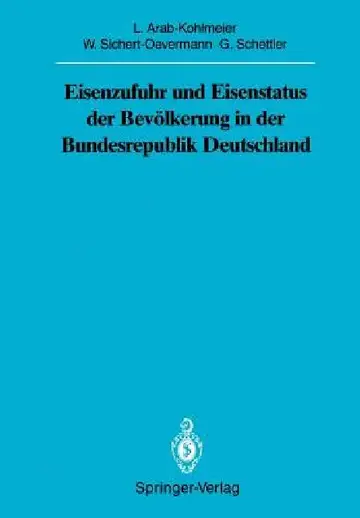 Cover of Eisenzufuhr Und Eisenstatus Der Bevölkerung in Der Bundesrepublik Deutschland