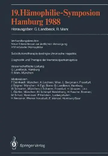 Cover of 19. Hämophilie-Symposion Hamburg 1988