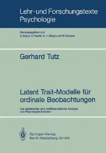 Cover of Latent Trait-Modelle Für Ordinale Beobachtungen