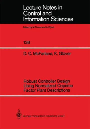 Cover of Robust Controller Design Using Normalized Coprime Factor Plant Descriptions