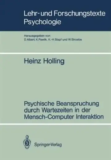 Cover of Psychische Beanspruchung Durch Wartezeiten in Der Mensch-Computer Interaktion